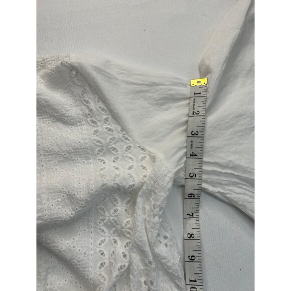 Made in Italy  Boho -chic -Romantic Doralisa White Cotton Eyelet Dress With Flar - Picture 8 of 14